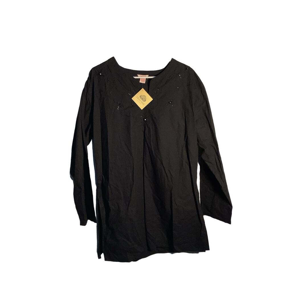 Vintage Jackpot Black Blouse Size Large